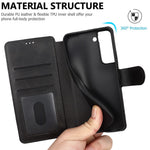 Vintage Texture Matte PU Leather Folio Flip Stand Case RFID Blocking Magnetic Wallet Cover for Samsung Galaxy S22 5G