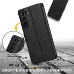 Vintage Texture Matte PU Leather Folio Flip Stand Case RFID Blocking Magnetic Wallet Cover for Samsung Galaxy S22 5G