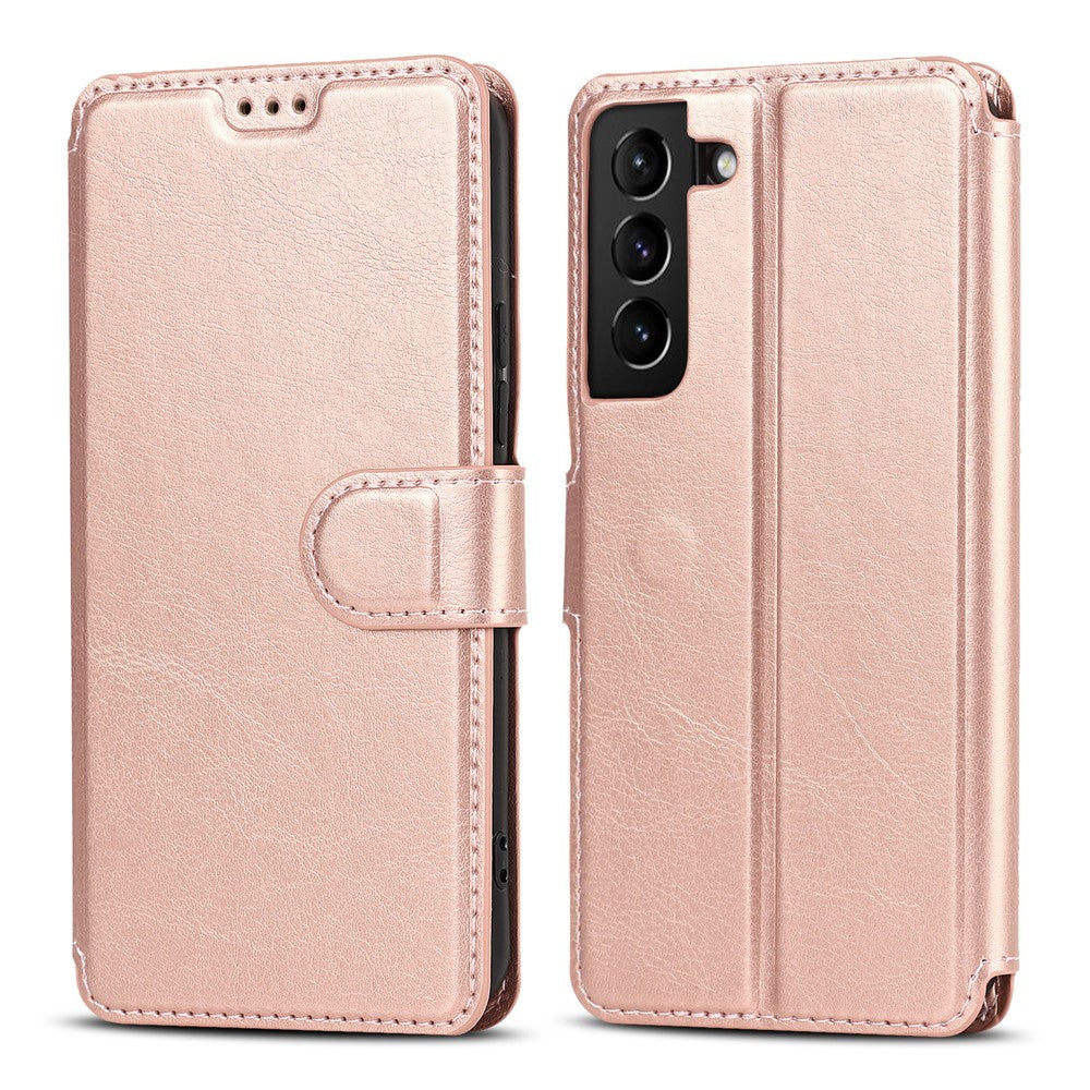 Vintage Texture Matte PU Leather Folio Flip Stand Case RFID Blocking Magnetic Wallet Cover for Samsung Galaxy S22 5G