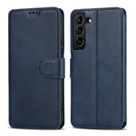 Vintage Texture Matte PU Leather Folio Flip Stand Case RFID Blocking Magnetic Wallet Cover for Samsung Galaxy S22 5G