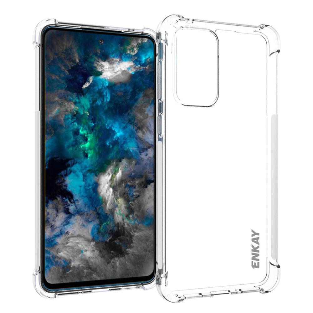 ENKAY HAT PRINCE forbedret stødbeskyttende mobilcover med fire hjørner, skridsikker kant, krystal-TPU-etui til Samsung Galaxy A33 5G
