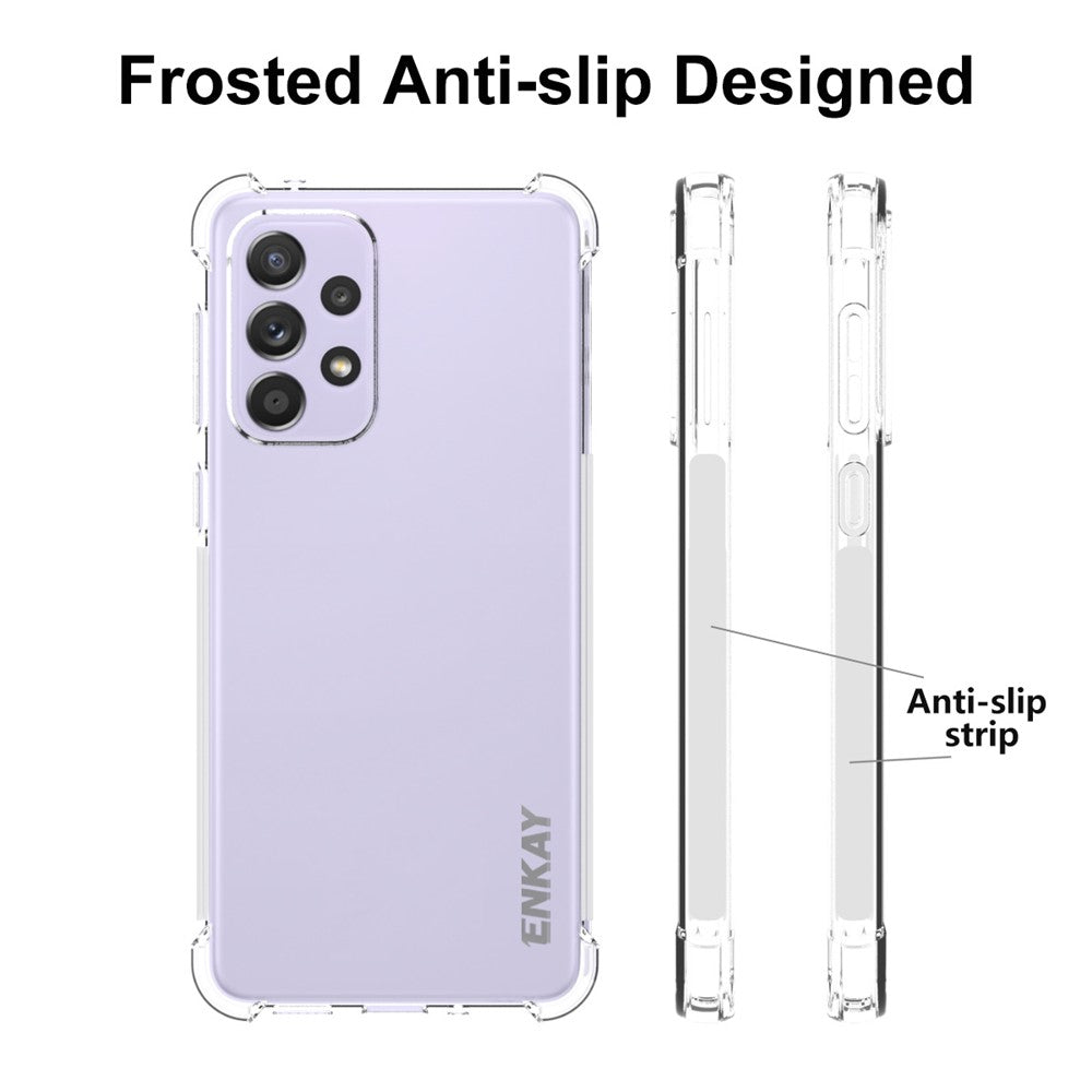 ENKAY HAT PRINCE Enhanced Four Corner Fall Protection Phone Case Anti-slip Edge Crystal TPU Cover Shell for Samsung Galaxy A33 5G