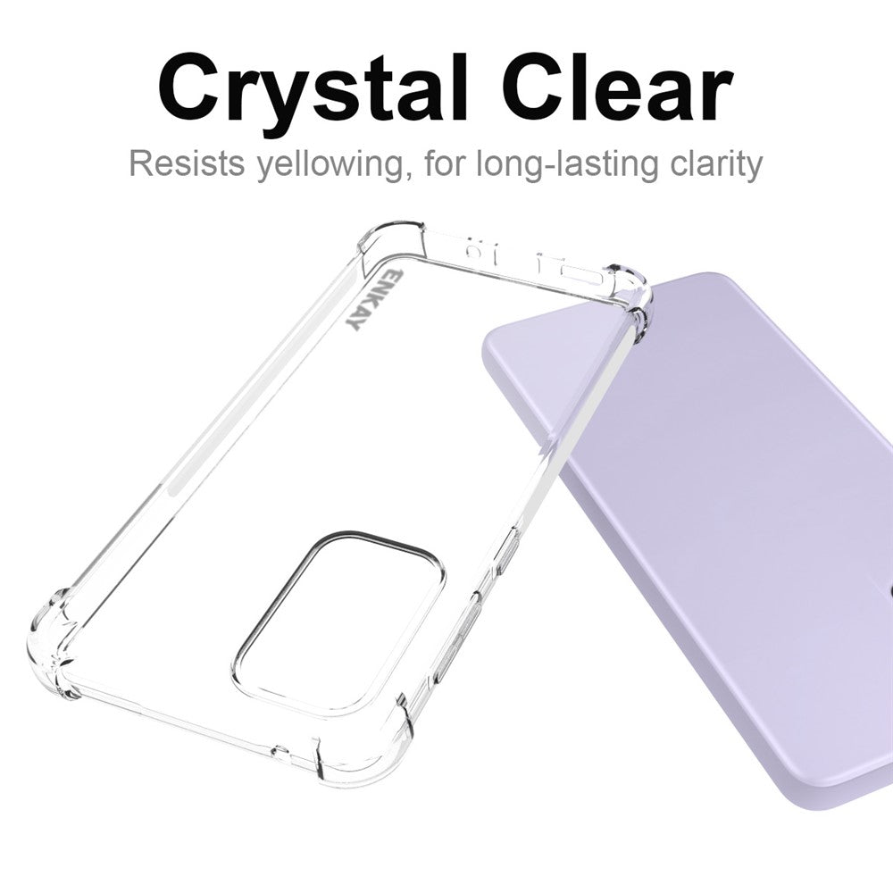 ENKAY HAT PRINCE Enhanced Four Corner Fall Protection Phone Case Anti-slip Edge Crystal TPU Cover Shell for Samsung Galaxy A33 5G
