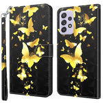 Til Samsung Galaxy A13 4G 3D-mønsterprint Ridsefast telefoncover PU-læder stander telefonbeskytter med pungrem
