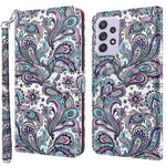 Til Samsung Galaxy A13 4G 3D-mønsterprint Ridsefast telefoncover PU-læder stander telefonbeskytter med pungrem