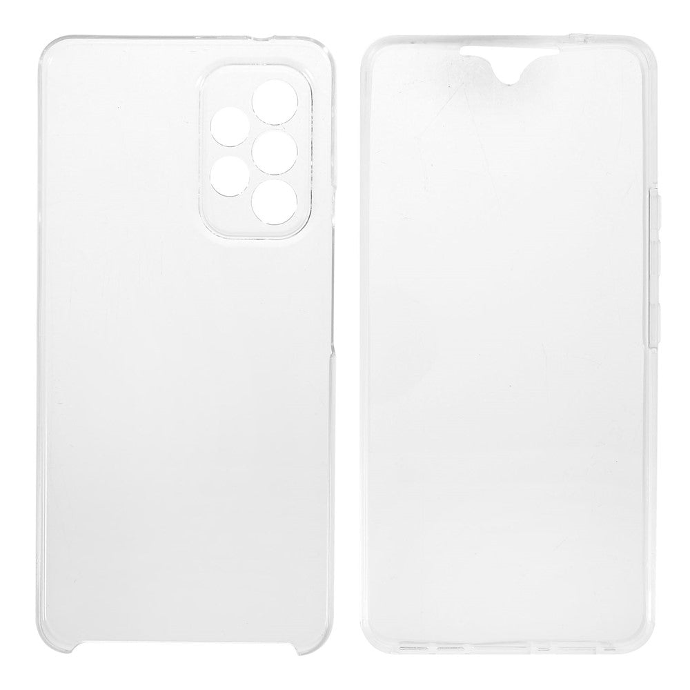 Super Clear 2-i-1 hård PC-bagside + PET-frontcover + TPU-kant Hybrid mobiltelefoncover til Samsung Galaxy A53 5G