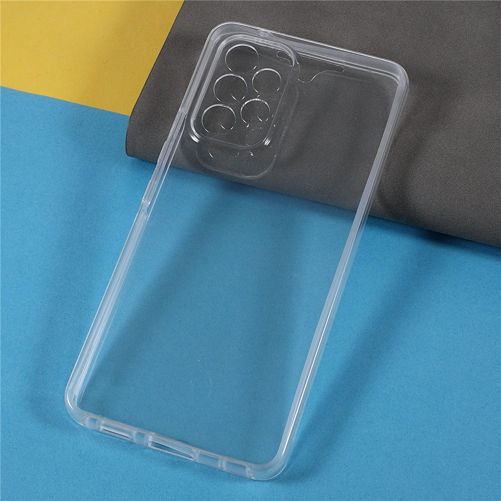 Super Clear 2-i-1 hård PC-bagside + PET-frontcover + TPU-kant Hybrid mobiltelefoncover til Samsung Galaxy A53 5G