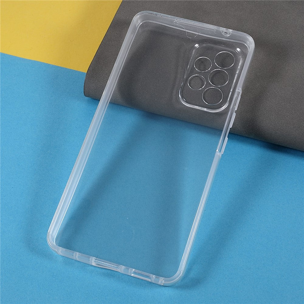 Super Clear 2-i-1 hård PC-bagside + PET-frontcover + TPU-kant Hybrid mobiltelefoncover til Samsung Galaxy A53 5G