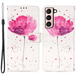 PU Leather Shockproof Phone Cover 3D Pattern Printing Stand Phone Case with Wallet Strap for Samsung Galaxy S22 5G