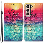 PU Leather Shockproof Phone Cover 3D Pattern Printing Stand Phone Case with Wallet Strap for Samsung Galaxy S22 5G