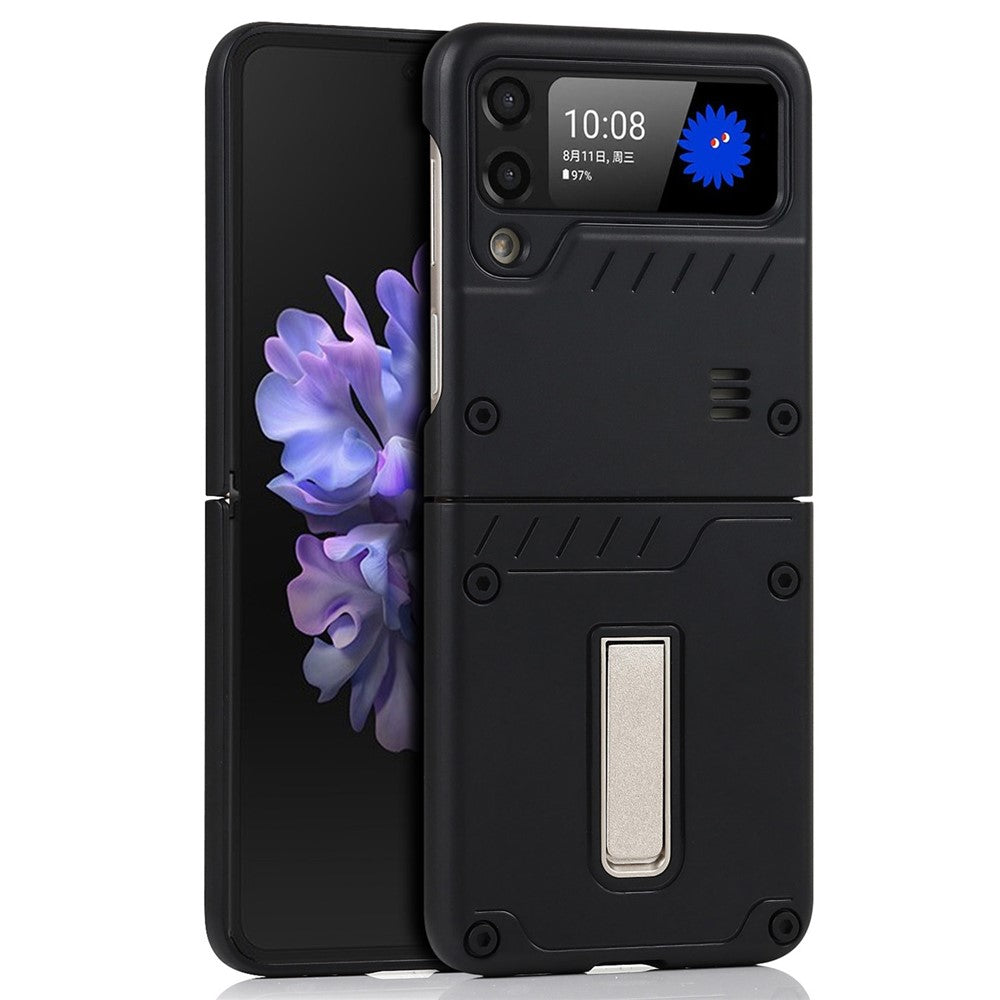Mat finish hård PC-flip telefoncoverbeskytter med støttefod til Samsung Galaxy Z Flip3 5G