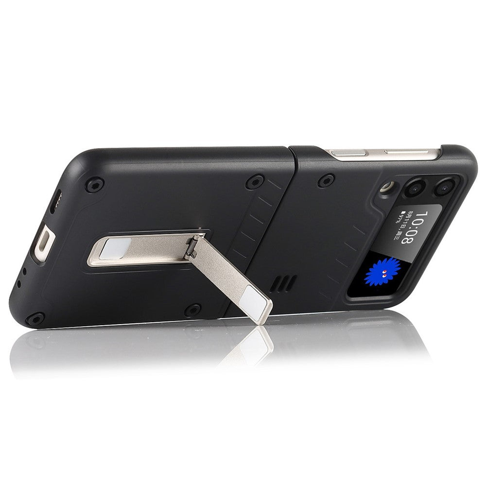 Mat finish hård PC-flip telefoncoverbeskytter med støttefod til Samsung Galaxy Z Flip3 5G