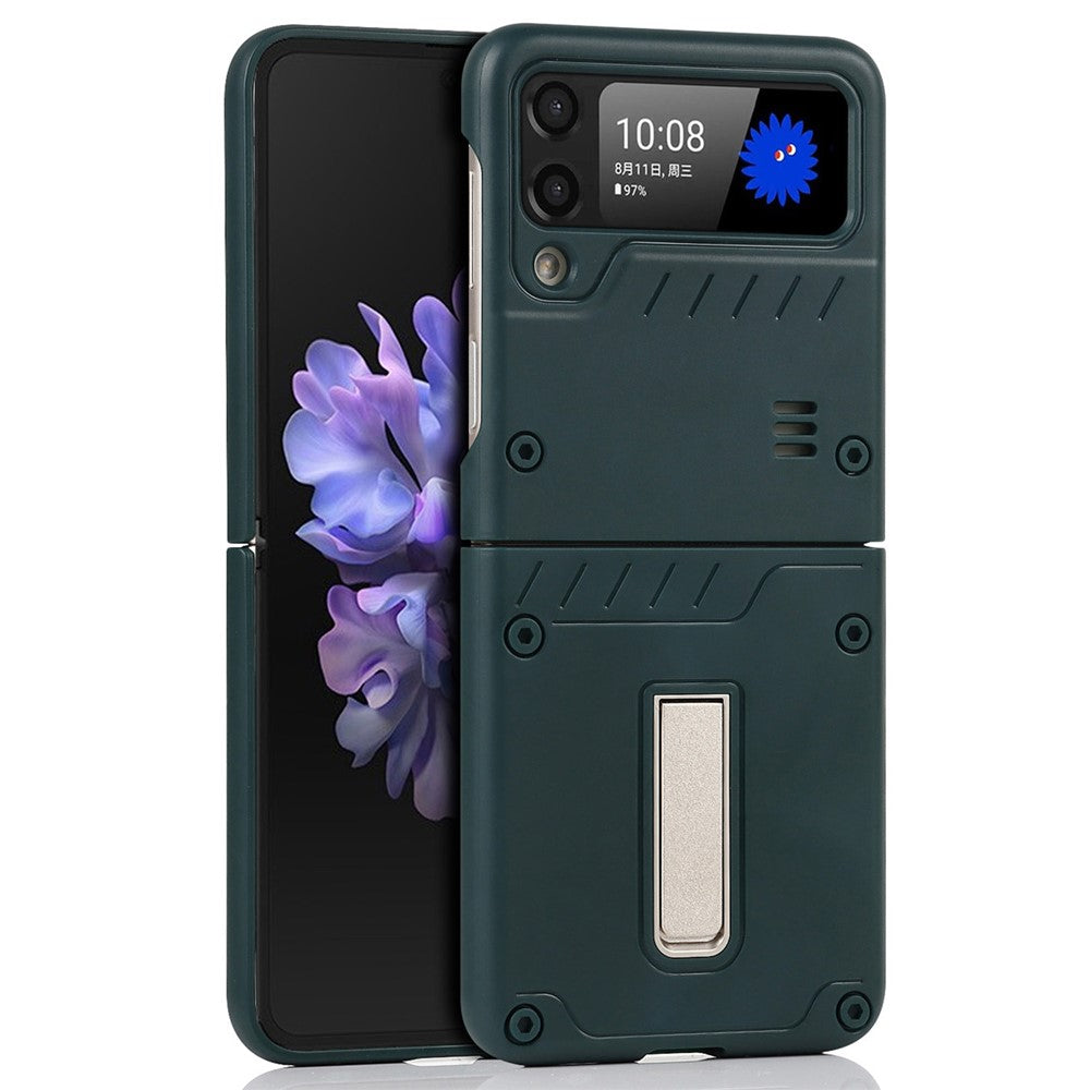 Mat finish hård PC-flip telefoncoverbeskytter med støttefod til Samsung Galaxy Z Flip3 5G
