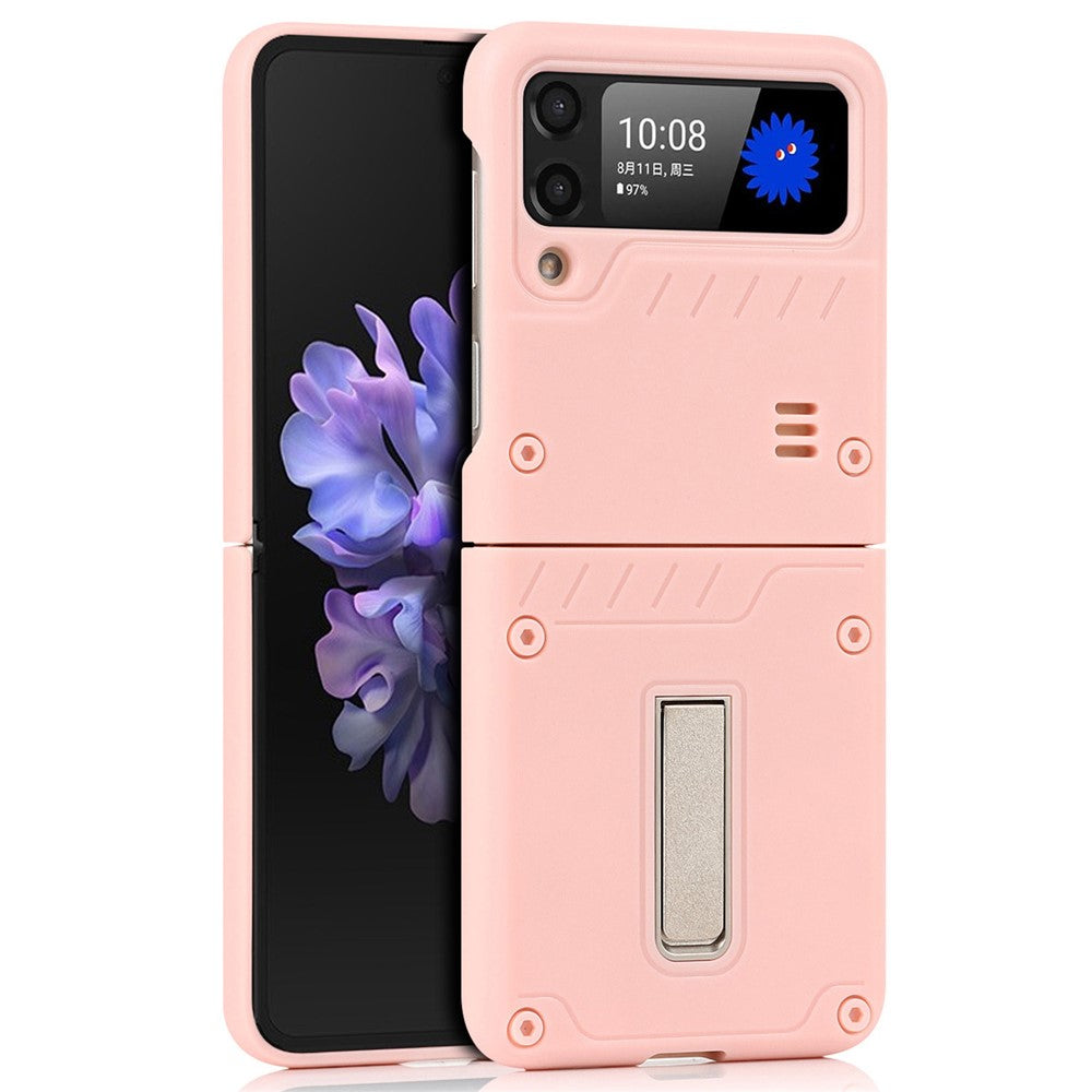 Mat finish hård PC-flip telefoncoverbeskytter med støttefod til Samsung Galaxy Z Flip3 5G