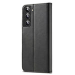 LC.IMEEKE Fall Prevention Textured Wallet PU Leather Flip Folio Stand Case Mobile Phone Case Cover for Samsung Galaxy S22 5G