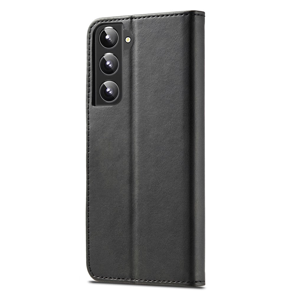 LC.IMEEKE Fall Prevention Textured Wallet PU Leather Flip Folio Stand Case Mobile Phone Case Cover for Samsung Galaxy S22 5G