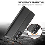 LC.IMEEKE Fall Prevention Textured Wallet PU Leather Flip Folio Stand Case Mobile Phone Case Cover for Samsung Galaxy S22 5G