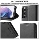 LC.IMEEKE Fall Prevention Textured Wallet PU Leather Flip Folio Stand Case Mobile Phone Case Cover for Samsung Galaxy S22 5G
