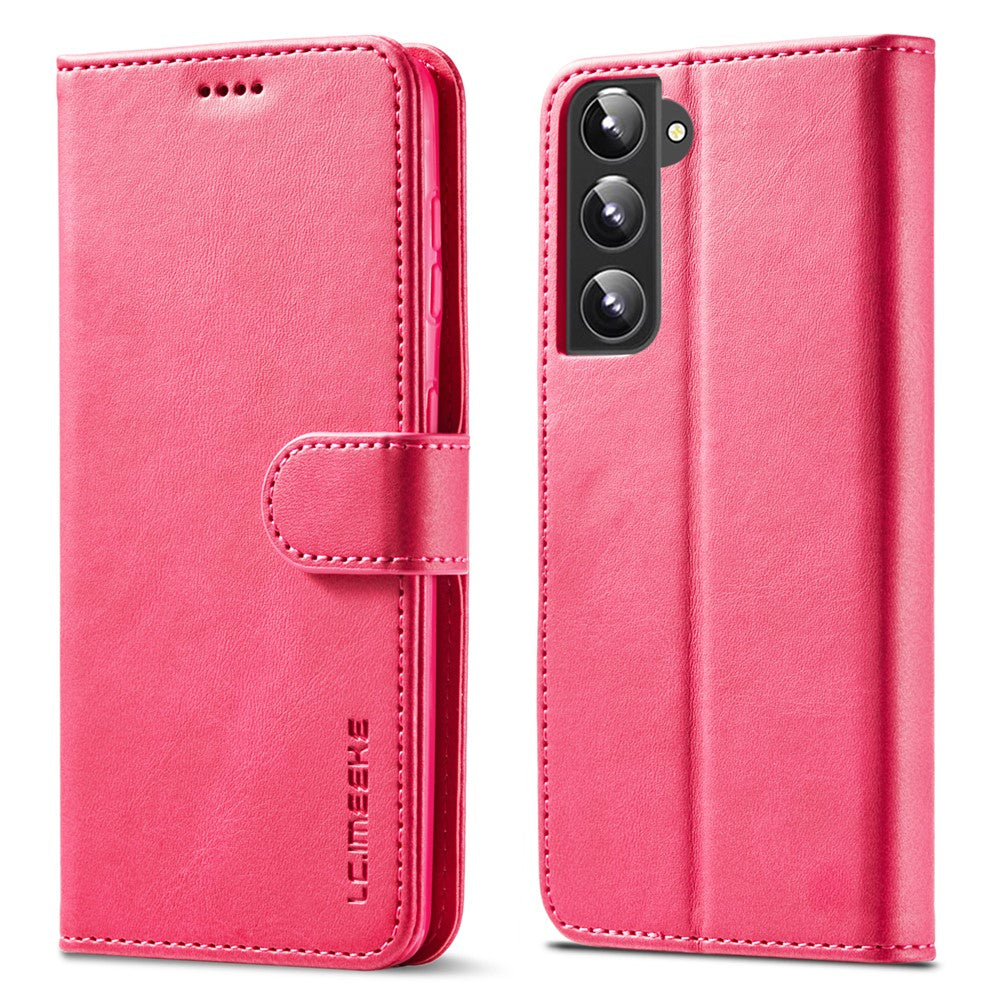 LC.IMEEKE Fall Prevention Textured Wallet PU Leather Flip Folio Stand Case Mobile Phone Case Cover for Samsung Galaxy S22 5G