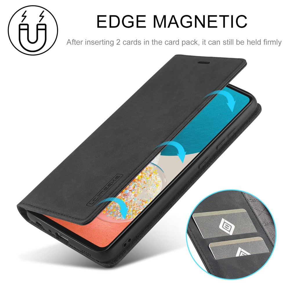 LC.IMEEKE Stærkt Magnetisk Auto-lukkende PU Læder + TPU Stativ Tegnebog Telefoncover Telefonetui til Samsung Galaxy A53 5G