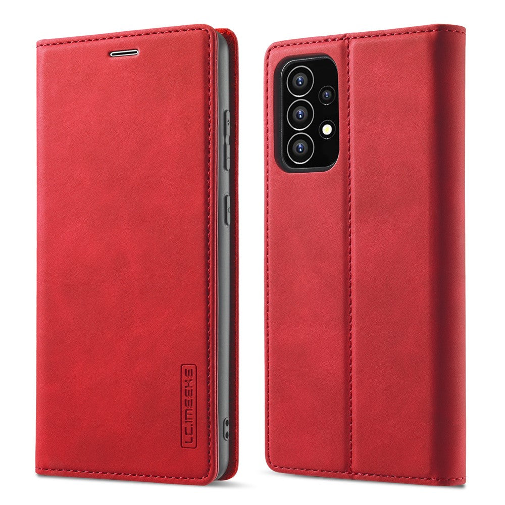 LC.IMEEKE Stærkt Magnetisk Auto-lukkende PU Læder + TPU Stativ Tegnebog Telefoncover Telefonetui til Samsung Galaxy A53 5G
