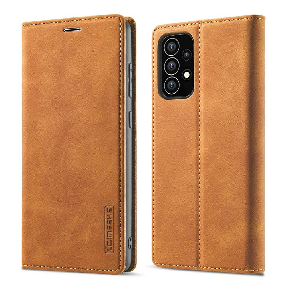 LC.IMEEKE Stærkt Magnetisk Auto-lukkende PU Læder + TPU Stativ Tegnebog Telefoncover Telefonetui til Samsung Galaxy A53 5G