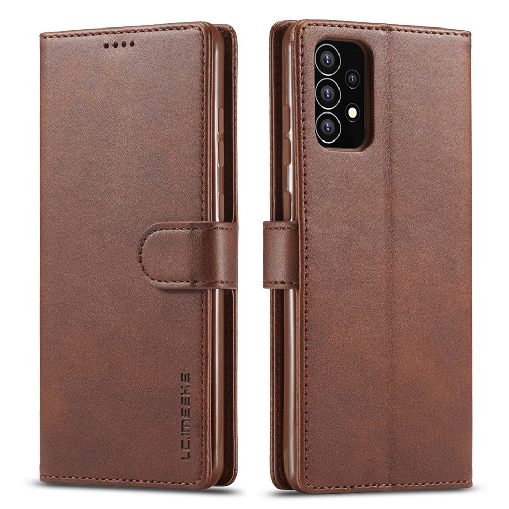 LC.IMEEKE Shockproof Textured Wallet PU Leather Flip Folio Stand Case Mobile Phone Case Cover for Samsung Galaxy A53 5G