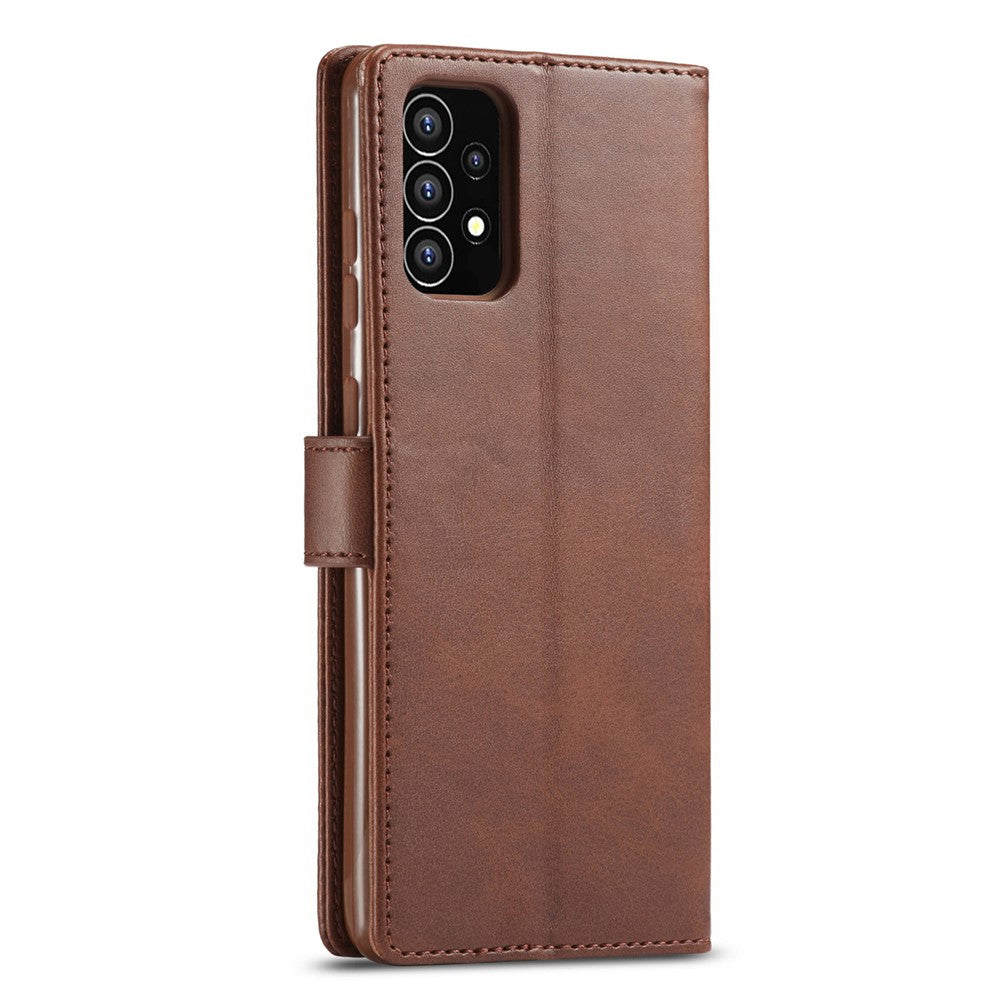 LC.IMEEKE Stötsäkert texturerat plånboksfodral i PU-läder med flip-fodral och stativ till Samsung Galaxy A53 5G