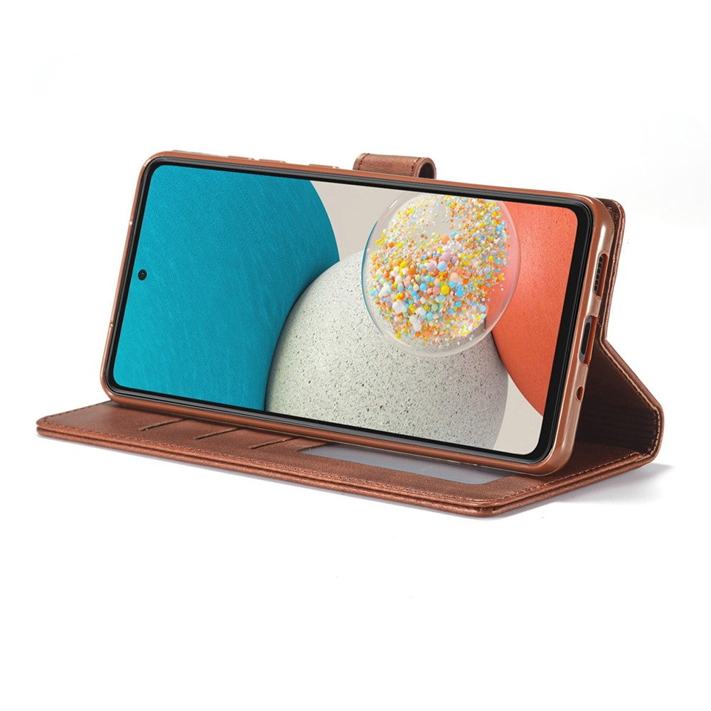LC.IMEEKE Shockproof Textured Wallet PU Leather Flip Folio Stand Case Mobile Phone Case Cover for Samsung Galaxy A53 5G