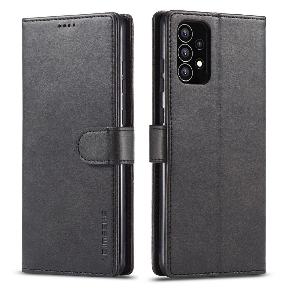LC.IMEEKE Stötsäkert texturerat plånboksfodral i PU-läder med flip-fodral och stativ till Samsung Galaxy A53 5G