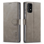 LC.IMEEKE Stötsäkert texturerat plånboksfodral i PU-läder med flip-fodral och stativ till Samsung Galaxy A53 5G