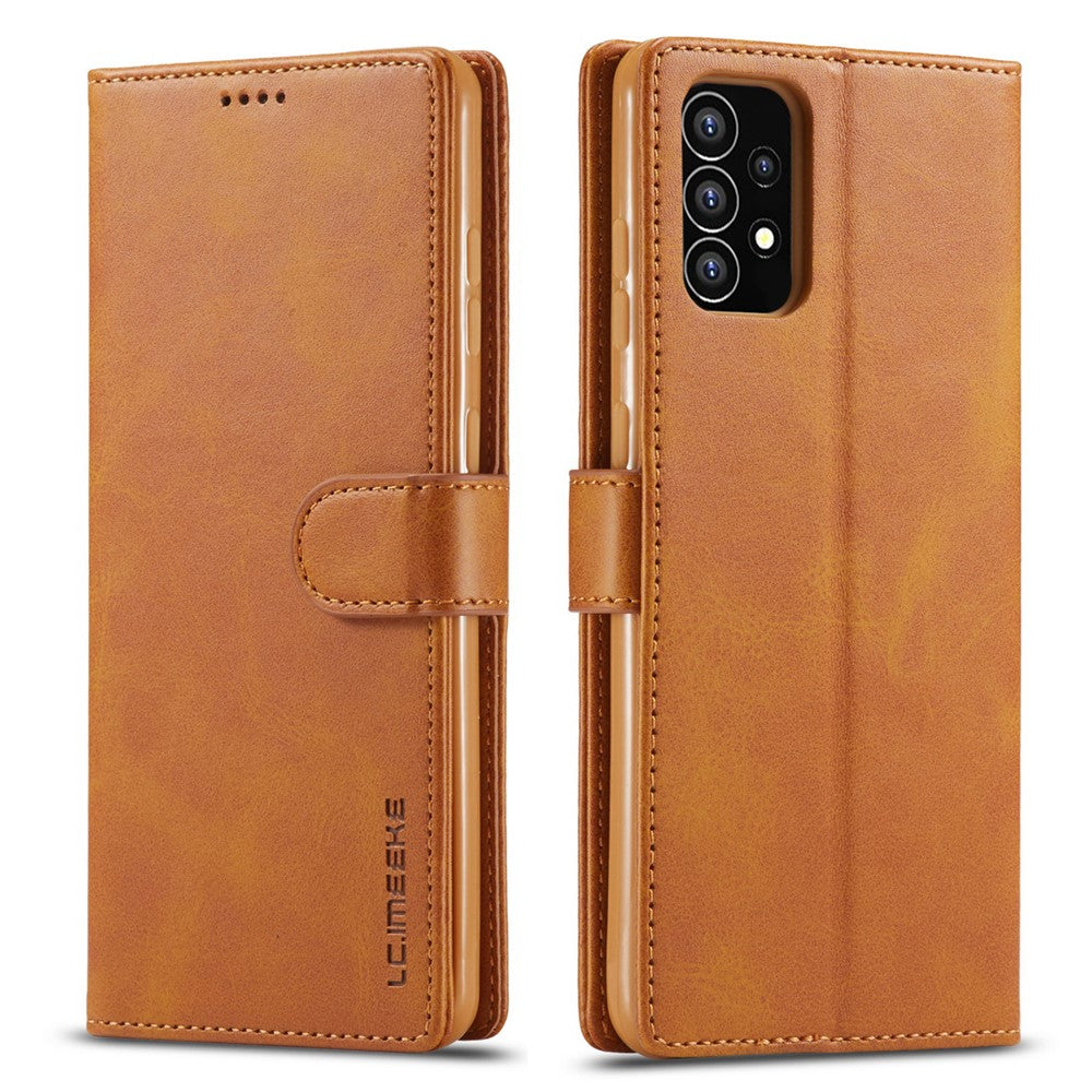 LC.IMEEKE Stötsäkert texturerat plånboksfodral i PU-läder med flip-fodral och stativ till Samsung Galaxy A53 5G