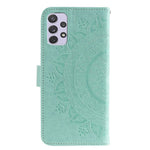 Imprinted Mandala Flower Stand Wallet Function PU Leather Phone Folio Flip Cover Case with Strap for Samsung Galaxy A73 5G