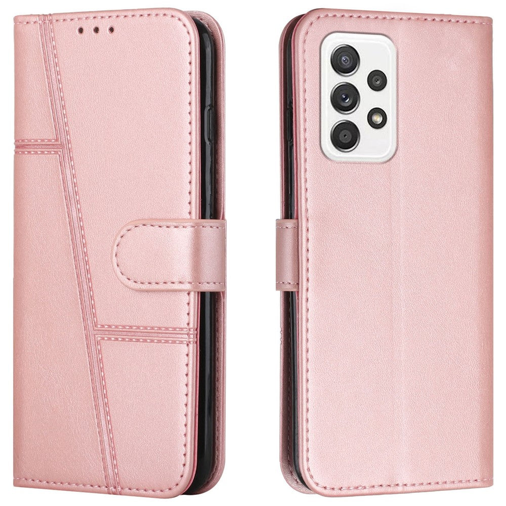 Stitching PU Leather Stand Wallet Phone Case Dual-sided Magnetic Clasp Cover for Samsung Galaxy A53 5G