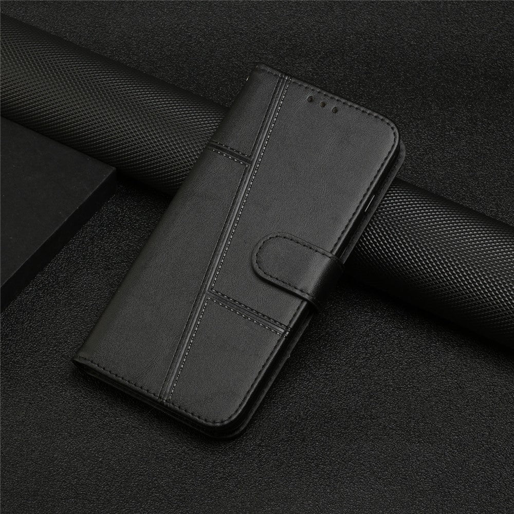 Stitching PU Leather Cover + TPU Phone Case Stand Wallet Protective Cover for Samsung Galaxy A03 Core