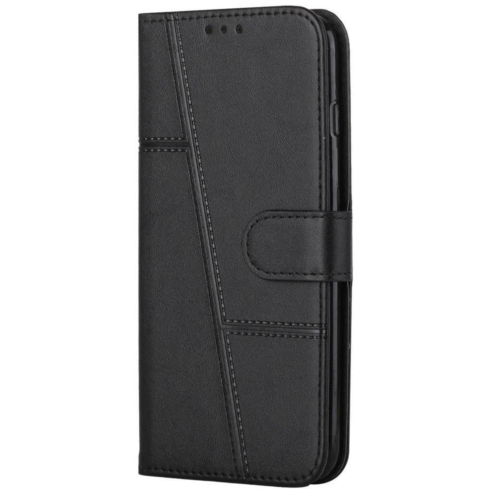 Stitching PU Leather Cover + TPU Phone Case Stand Wallet Protective Cover for Samsung Galaxy A03 Core