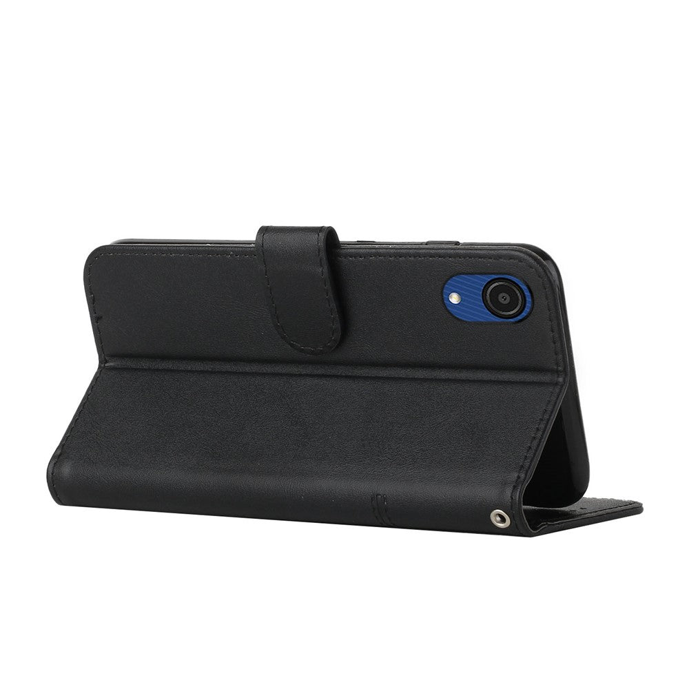 Stitching PU Leather Cover + TPU Phone Case Stand Wallet Protective Cover for Samsung Galaxy A03 Core