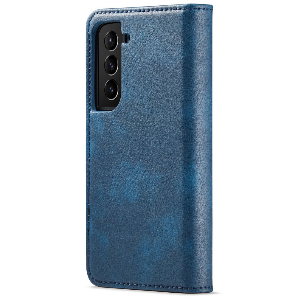 DG.MING Split Leather Wallet Full Protection Cover Shell Detachable 2-in-1 TPU Inner Phone Case for Samsung Galaxy S22+ 5G
