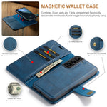 DG.MING Split Leather Wallet Full Protection Cover Shell Detachable 2-in-1 TPU Inner Phone Case for Samsung Galaxy S22+ 5G