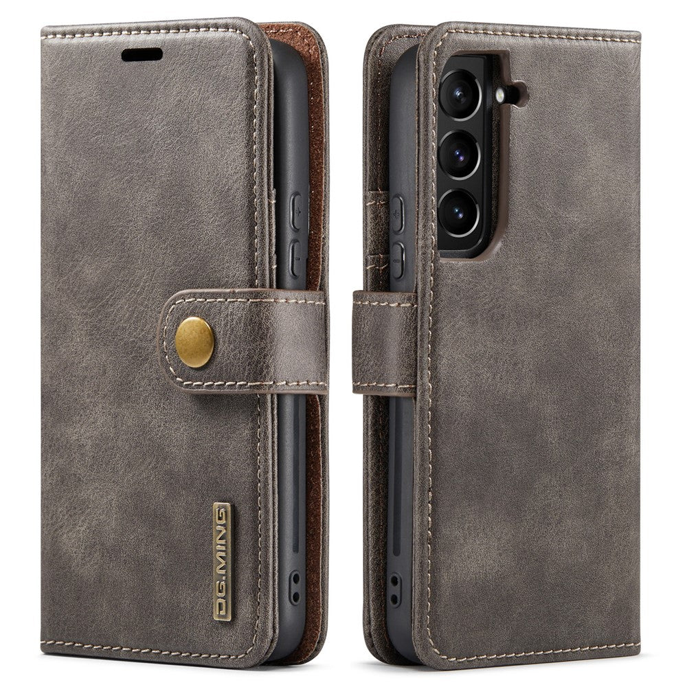 DG.MING Split Leather Wallet Full Protection Cover Shell Detachable 2-in-1 TPU Inner Phone Case for Samsung Galaxy S22+ 5G