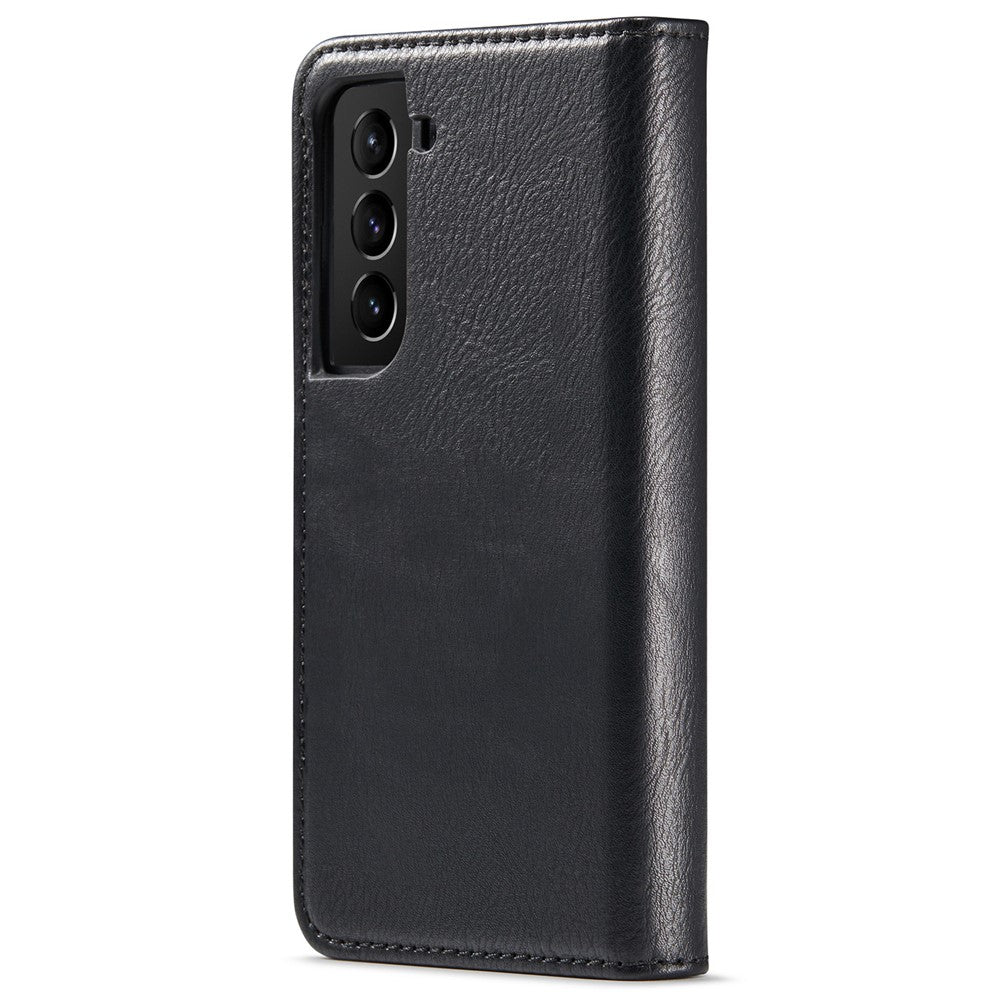 DG.MING For Samsung Galaxy S22 5G Detachable 2-in-1 Split Leather Full Protection Shell Wallet Cover TPU Inner Phone Case