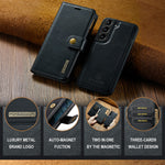 DG.MING For Samsung Galaxy S22 5G Detachable 2-in-1 Split Leather Full Protection Shell Wallet Cover TPU Inner Phone Case