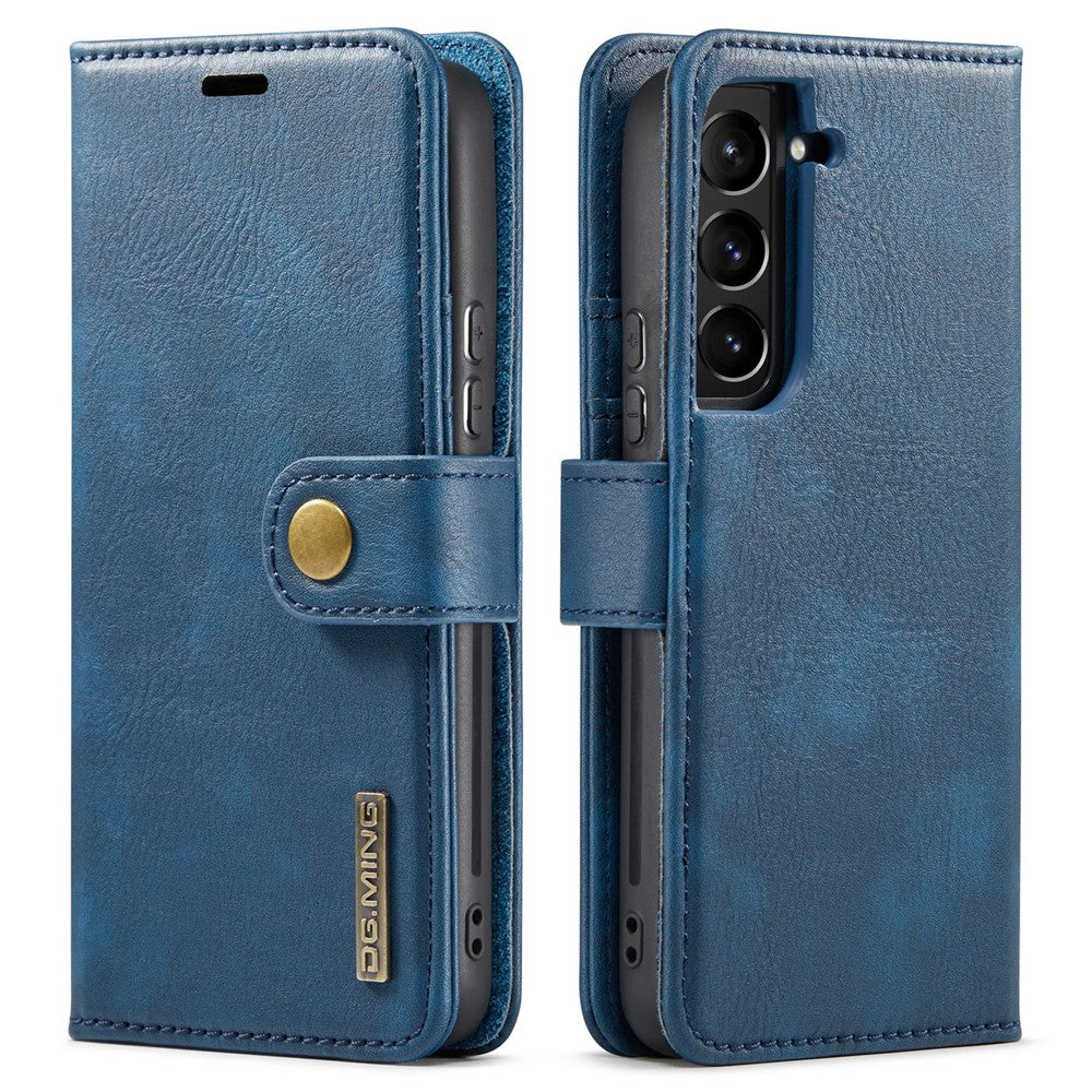 DG.MING For Samsung Galaxy S22 5G Detachable 2-in-1 Split Leather Full Protection Shell Wallet Cover TPU Inner Phone Case
