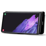 DG.MING Split Leather Case for Samsung Galaxy S22 Ultra 5G Detachable 2-in-1 Wallet Phone Cover with Stand