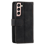 Shockproof Mobile Phone Wallet Phone Case Zipper Pocket Stand Phone Cover with Carrying Strap for Samsung Galaxy S22 5G