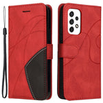 For Samsung Galaxy A53 5G Leather Case Wallet Stand Color Splicing Phone Cover