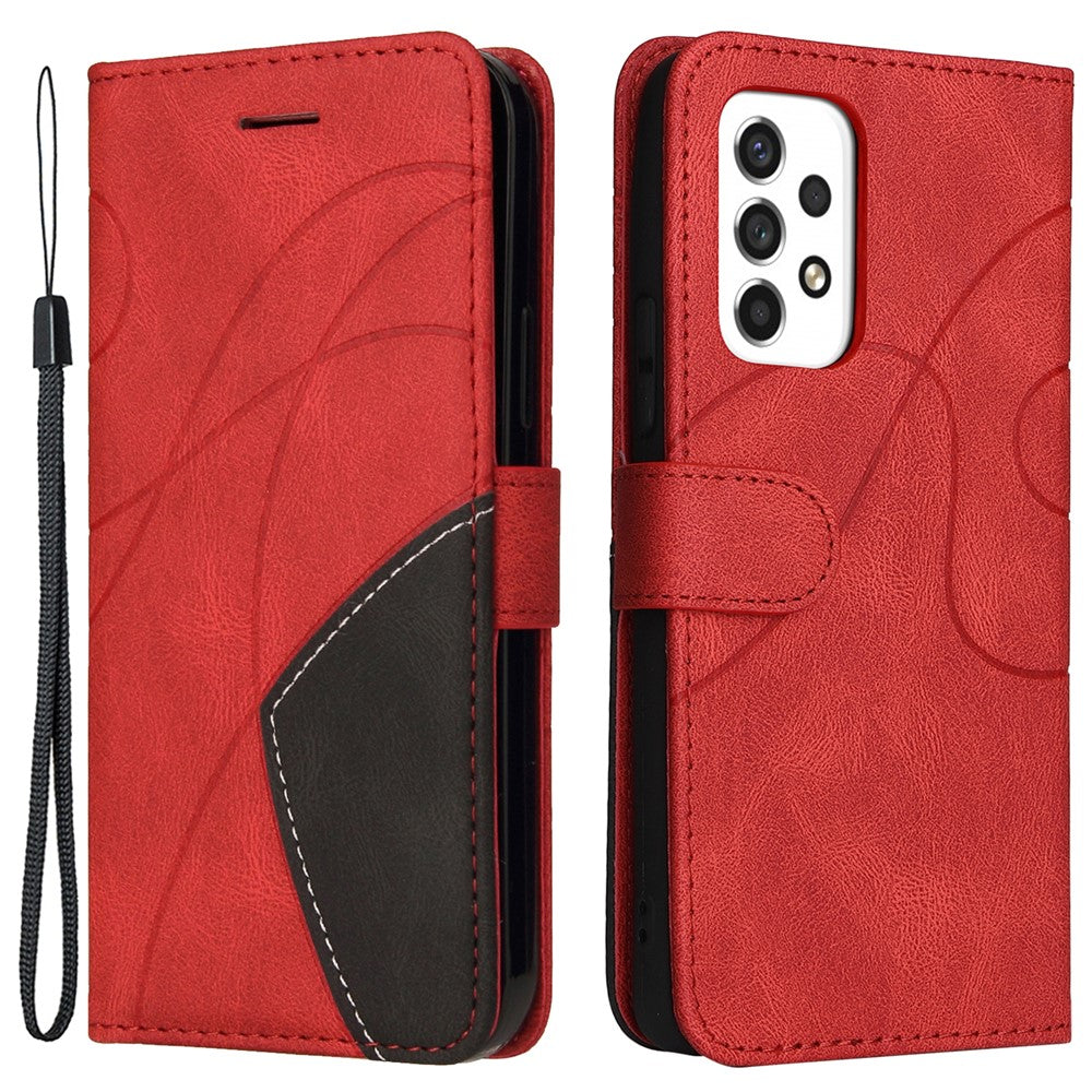 For Samsung Galaxy A53 5G Leather Case Wallet Stand Color Splicing Phone Cover