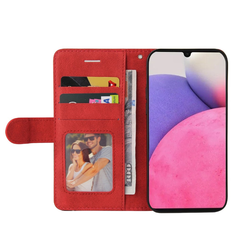 For Samsung Galaxy A33 5G Leather Case Wallet Stand Color Splicing Phone Cover
