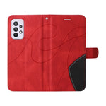 For Samsung Galaxy A33 5G Leather Case Wallet Stand Color Splicing Phone Cover