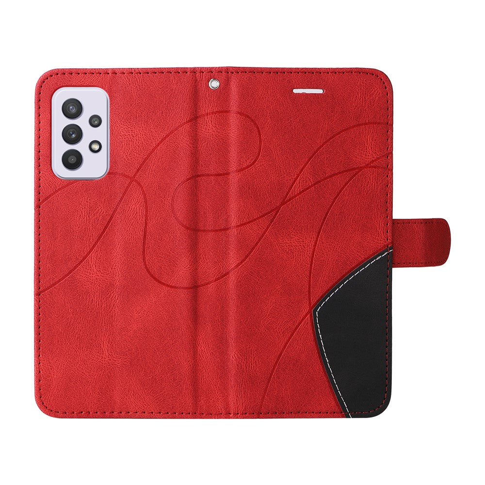 For Samsung Galaxy A33 5G Leather Case Wallet Stand Color Splicing Phone Cover